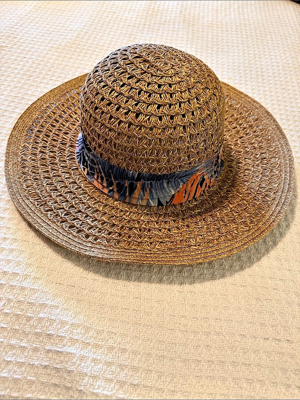 Target Woven Paper Wide Brim Hat in Brown Like New